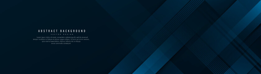 abstract dark blue gradient geometric diagonal overlay layer background with line and shadow. modern