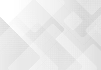 Wall Mural - abstract square white and gray tech design template style of clean style. overlapping with outline a