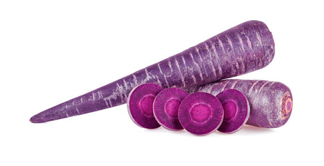 Sticker - purple carrot isolated on white background