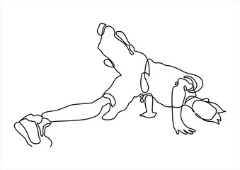 Sticker - break dancer-continuous line drawing
