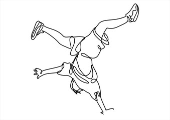 Sticker - break dancer-continuous line drawing