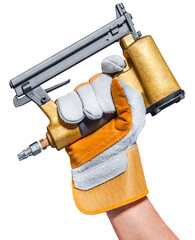 Hand with drill construction tool png file or home construction builder