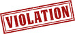 Violation red square grunge stamp, vector illustration