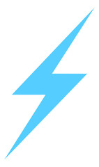 Canvas Print - Blue flash symbol. Lightning strike icon. Electric power sign