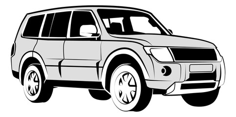 Wall Mural - Travel car logo. Suv offroad auto icon