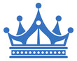 Decorative crown. Majestic symbol. Monarch nobility emblem