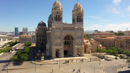 Wall Mural - Aerial of Cathédrale La Major in Marseille France