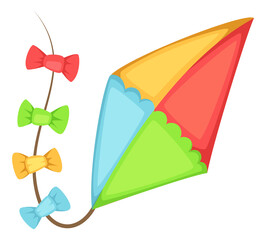 Canvas Print - Kite icon. Summer outdoor activity symbol with colorful wings