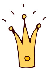 Sticker - Cute little crown. Princess symbol. Shiny golden royal sign