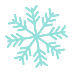 Sticker - Blue snowflake icon. Winter cold sign. Snow element