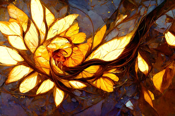 Poster - abstract background with plant leaves.