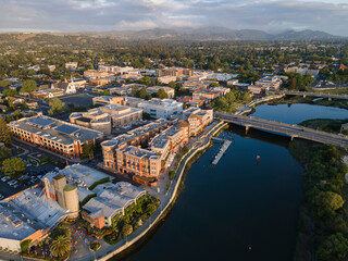 Wall Mural - Napa Valley from the air ar dawn