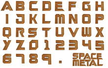 Space Metal Rusty Orange Metal Alphabet On Transparent Background