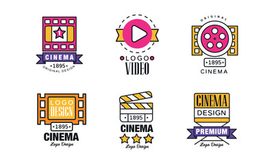 Sticker - Cinematography and Motion Picture Logo Design for Filmmaking and Cinema Industry Vector Set