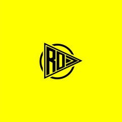 RO initial monogram logo with triangle style design