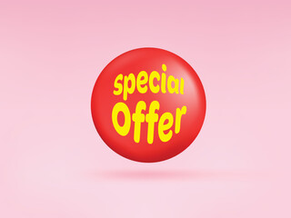 Wall Mural - special offer 3d banner. special offer red label collection badge digital marketing web.