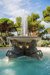 Beautiful Fontana dei Quattro Cavalli in sunny day in Federico Fellini park in Rimini, Italy