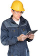 © scharfsinn86 - Man with a digital tablet. Serviceman, worker, engineer.