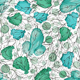 Fototapeta Kwiaty - Seamless plant pattern