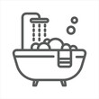 shower bathtub simple line icon
