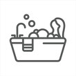 Relax Shower Woman simple line icon
