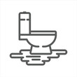 Leaking Toilet simple line icon

