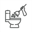 Clogged Toilet simple line icon
