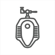 Squat Toilet Simple Line Icon

