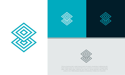 Wall Mural - Innovative high tech logo template. Template label for blockchain technology. Technology Logo.