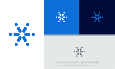 Wall Mural - Innovative high tech logo template. Template label for blockchain technology. Technology Logo.