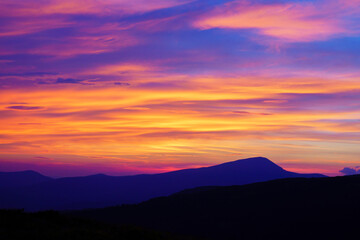 Canvas Print - Amazing mountain sunset.