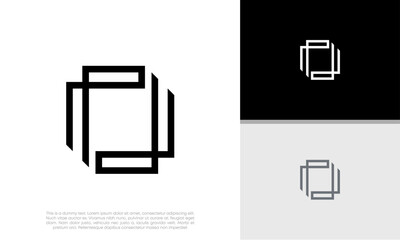 Wall Mural - Innovative high tech logo template. Template label for blockchain technology. Technology Logo.