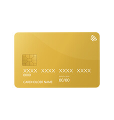 Credit card sign for mobile app design. Realistic 3d vector illustration. Digital chip.