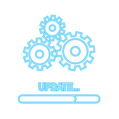 Wall Mural - system software update or upgrade neon icon. banner new update, badge, sign. vector illustration.