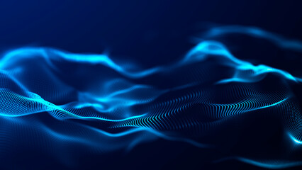 Wall Mural - futuristic point wave. abstract background with a dynamic wave.connecting background. abstract wave.