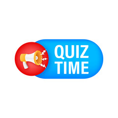 Poster - Megaphone banner isolated on white background - Quiz time. Vector illustration