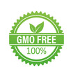 Gmo free sticker for packaging design. Retro packaging. Vector icon. Grunge background.