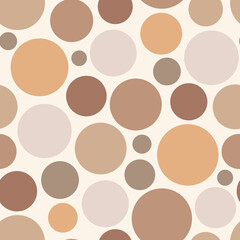 Wall Mural - Vector seamless pattern. Circle shapes in brown colors. Background for wrapping, fabric, wallpaper or cards.