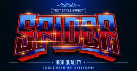 Leinwandbilder - Editable text style effect - Spider text style theme.