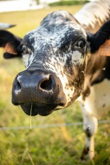 Sticker - Cow on a field, vertical shot