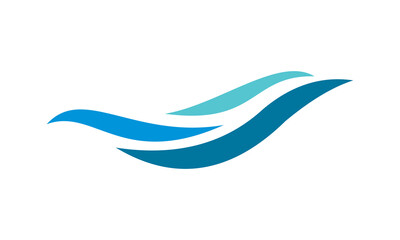 Poster - blue water wave logo design