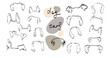 Pet dog Ears Outline Drawing doodle sketch vector icon illustration