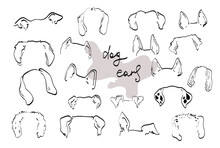 Vector Doodle Dog Ears Set