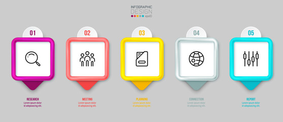 Infographic template business concept with step.