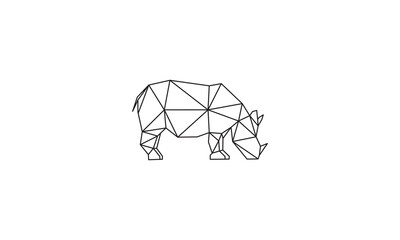 Wall Mural - rhino geometric graphic design illustration