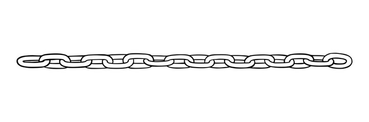 Wall Mural - chain as symbol of unity and cooperation. sketch of metal chains. vector illustration isolated in wh