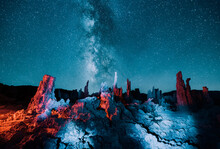 Milky Way Over Tufa Towers At Mono Lake At Night 