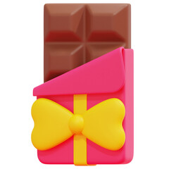 Sticker - chocolate bar 3d render icon illustration