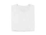 Fototapeta Dziecięca - Isolated fold white blank fold T-shirt product for design concept mock up.