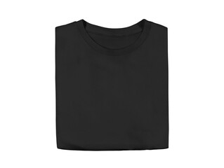 Wall Mural - isolated fold black blank fold t-shirt product for design concept mock up.